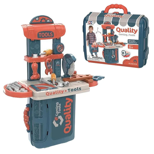 Quality Tools Pretend Play Work Station Bench In Carry Case Playset