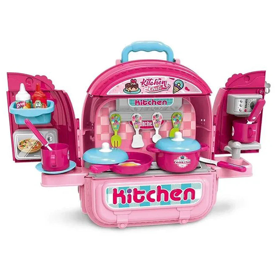 Kitchen Chef Figure & Accessories 3-In-1 Backpack Playset - Pink