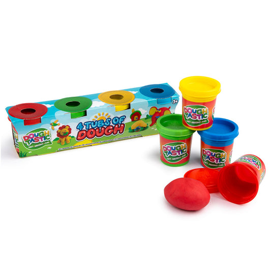 Doughtastic Soft Squidgy Fun Dough Tub 4pk