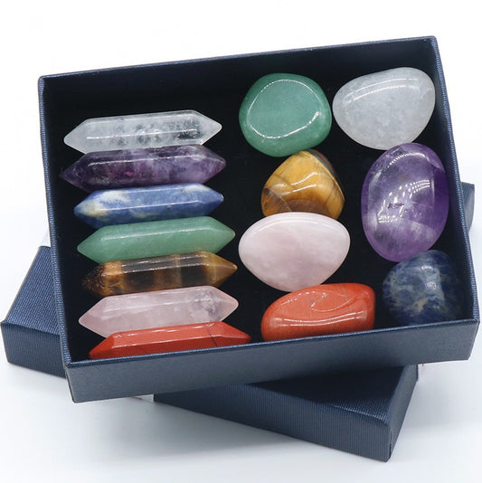 14pcs Chakra Crystal Healing Stone Boxed Gift Set