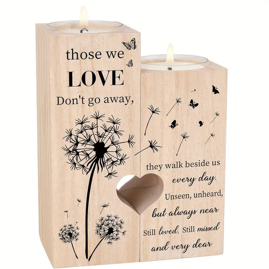 Classic Wooden Memorial Candle Holder