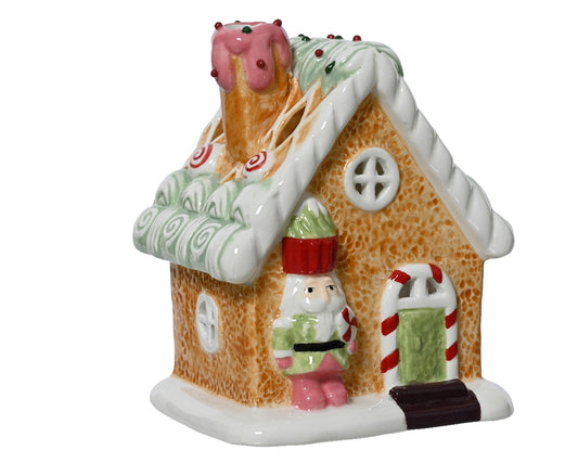 Ceramic Gingerbread House Ornament 15cm