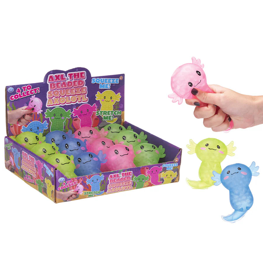 Axl The Beaded Squeeze Axolotl Squeezy Fidget Sensory Toy