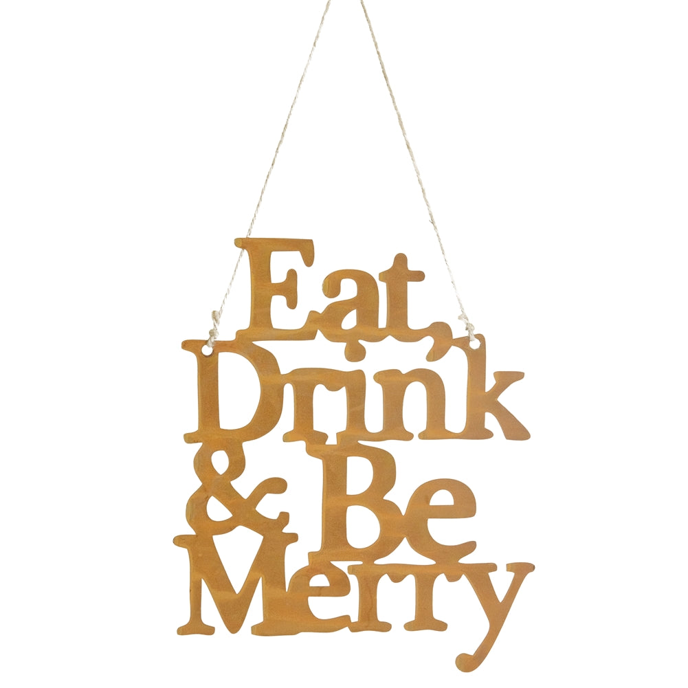 Hanging Cast Iron Be Merry Plaque