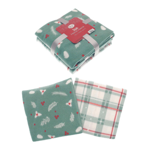 Pack Of 2 Festive Design Fleece Throws 125x150cm