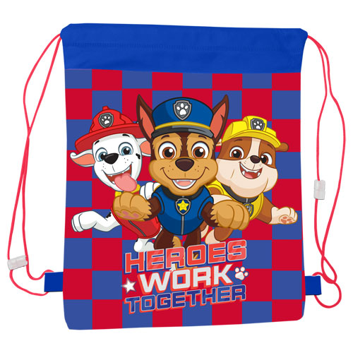 Paw Patrol Heroes Work Together Pull String Bag