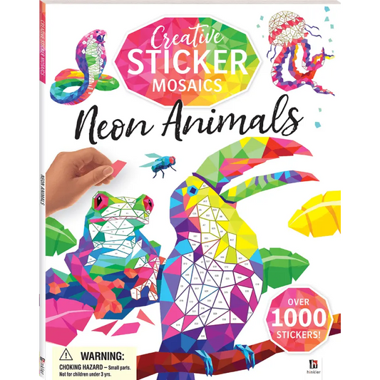 Neon Animals Jumbo Sticker Mosaic Book