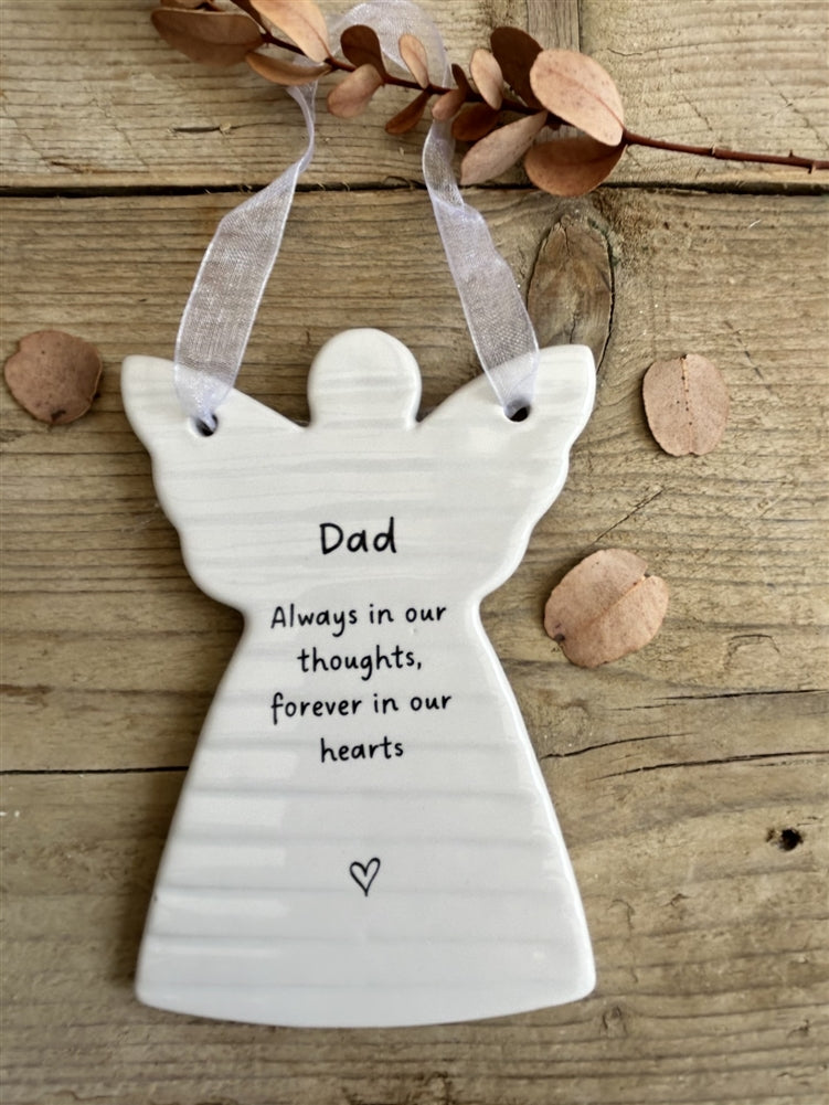 Ceramic Hanging Angel Message Remembrance Plaque 11cm