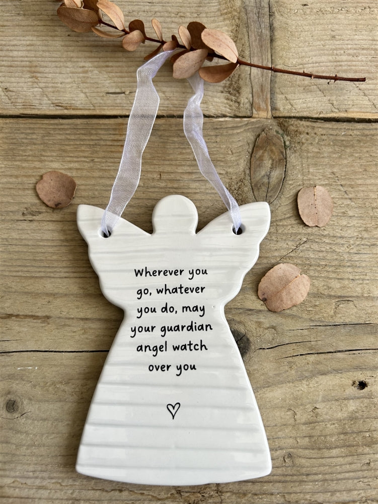 Ceramic Hanging Angel Message Remembrance Plaque 11cm