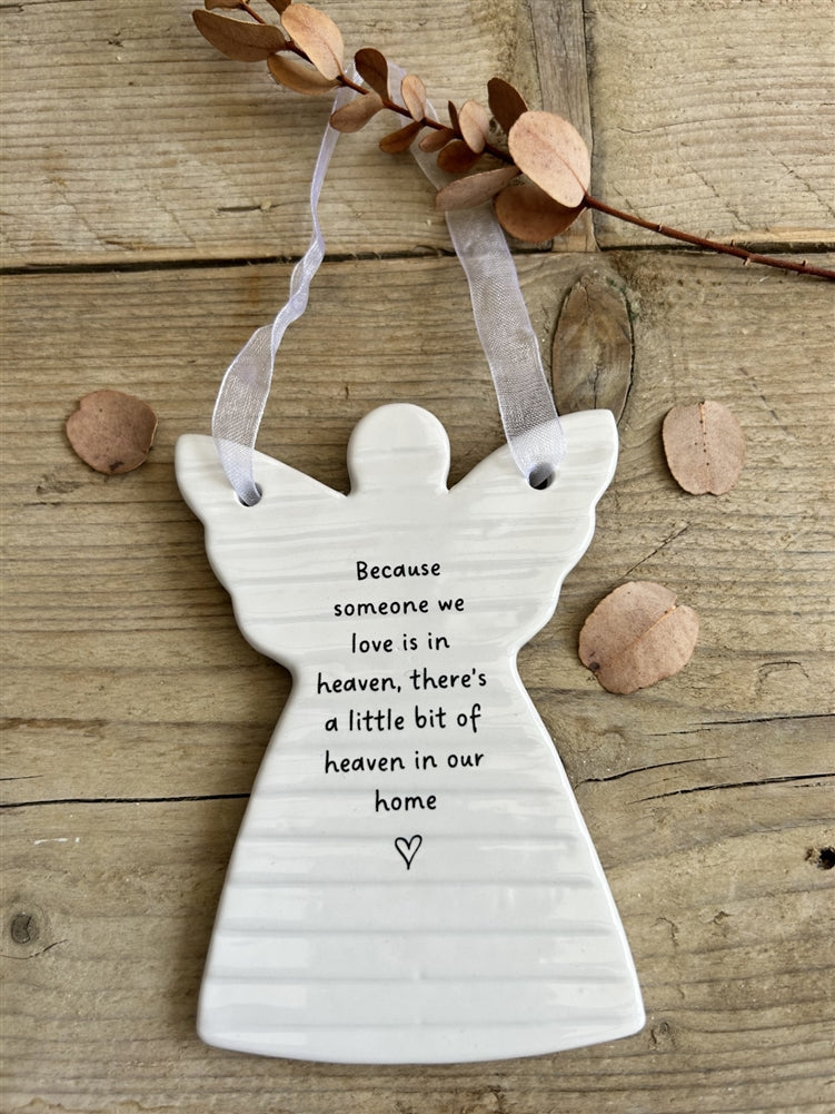 Ceramic Hanging Angel Message Remembrance Plaque 11cm