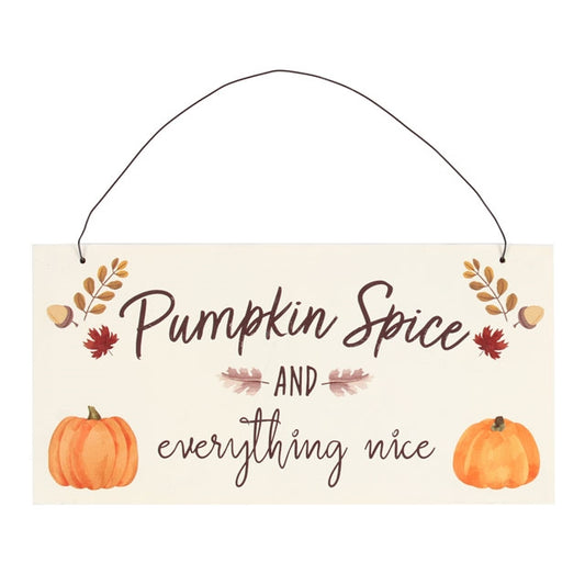 Pumpkin Spice Hanging MDF Plaque 20cm