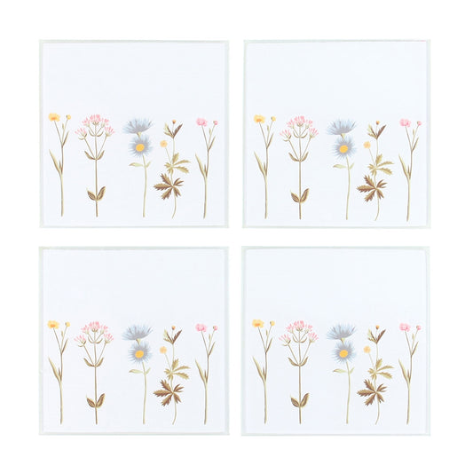 Blooming Lovely Set of 4 Floral Glass Coasters