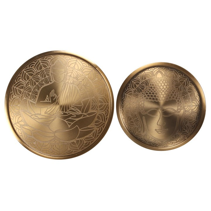 Set of 2 Gold Buddha Tables