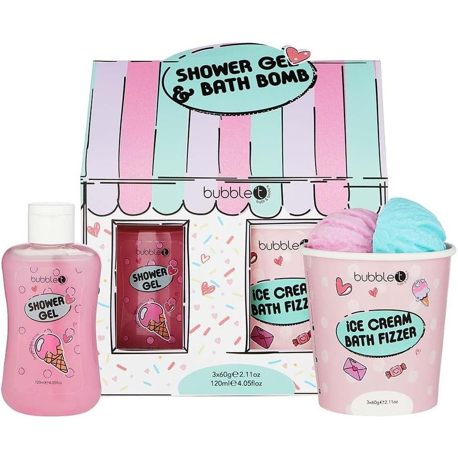 Bubble T Ice Cream Cartoon Shower Gel & Bath Fizzer Gift Set