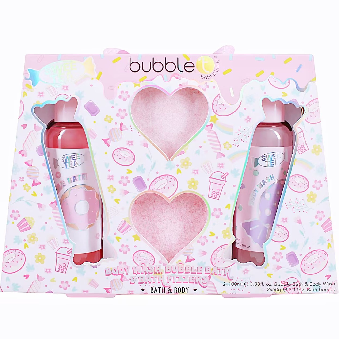 Bubble T Sweetea Body Wash, Bubble Bath & Bath Fizzers Gift Set