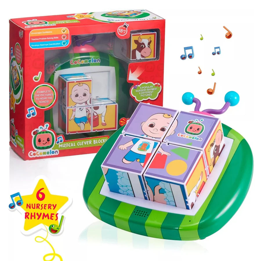 Cocomelon Musical Clever Blocks Nursery Rhyme Puzzle Learning Toy