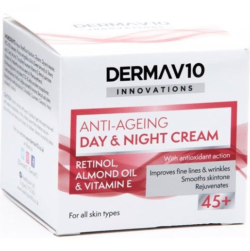 Derma V10 Innovations Anti-Ageing Day & Night Cream with Retinol 50ml 45+