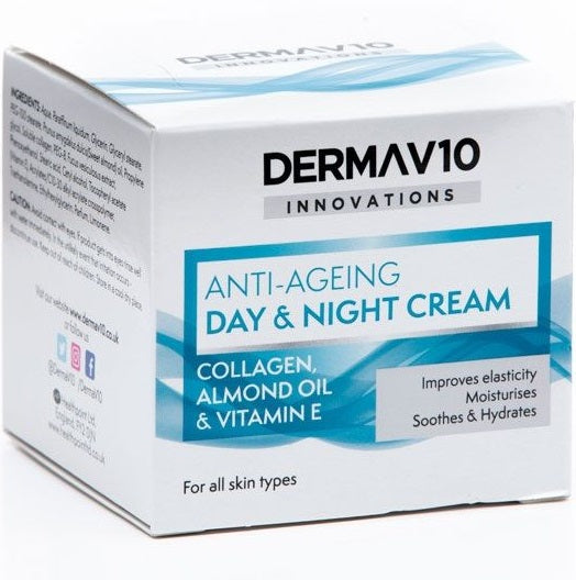 Derma V10 Innovations Anti-Ageing Day & Night Cream with Collagen 50ml