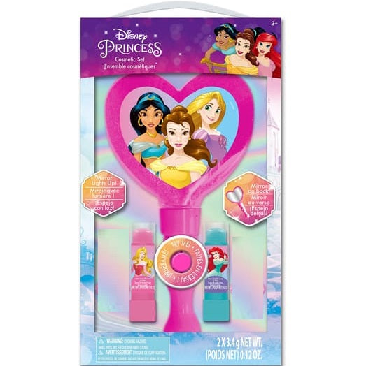 Disney Princess Lip Balm & Light-Up Mirror Gift Set