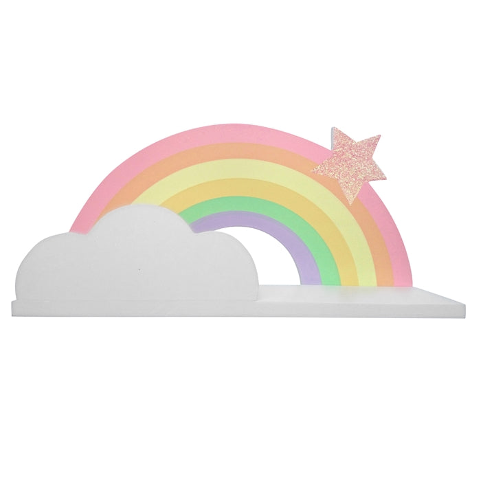 Wooden Rainbow Shelf 36cm