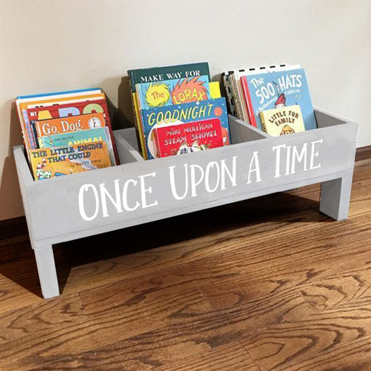 Large Grey Wooden Children's Bookcase 85cm