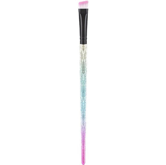 Glowii Shimming Handle Angled Eyebrow Makeup Brush (white pink hair)