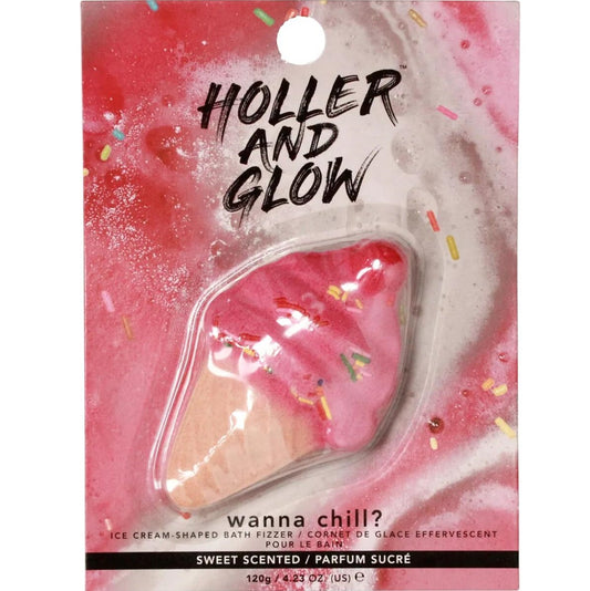 Holler & Glow Wanna Chill? Ice Cream Shaped Bath Fizzer 120g