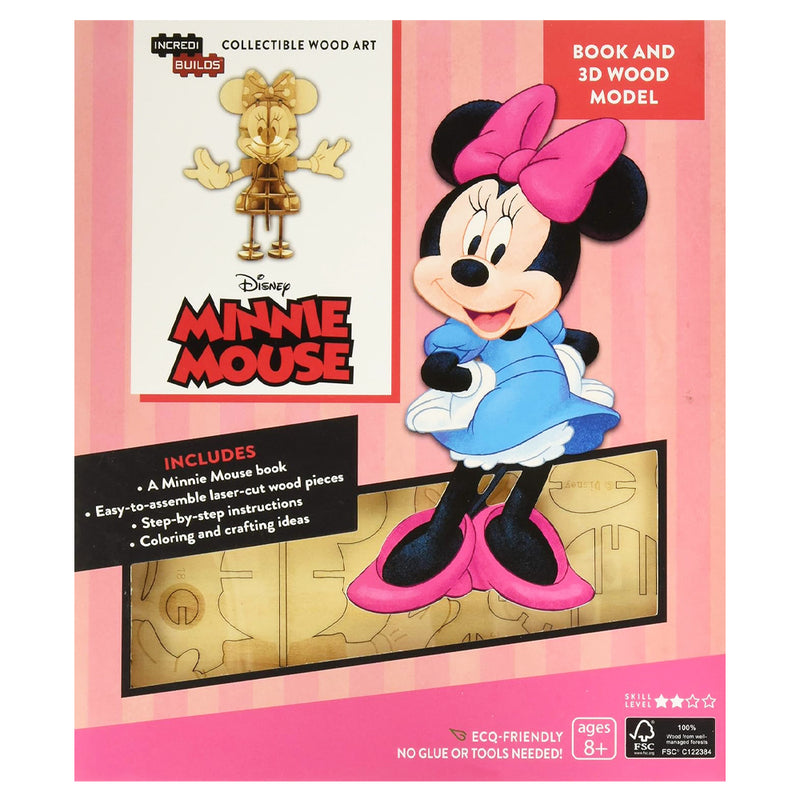 IncrediBuilds Disney Minnie Mouse 3D Wood Model & Book DIY Kit