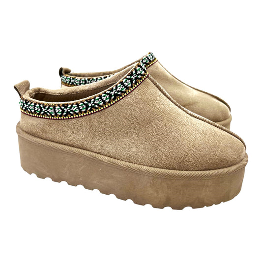 Womens Platform Slip On Snug Slippers