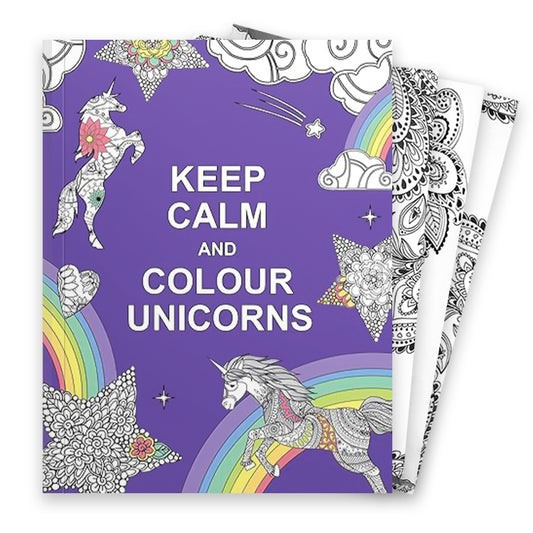 Keep Calm And Colour Unicorns Deluxe Activity Book