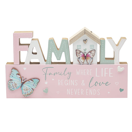 3D Text Mantle Plaque - Family 24cm