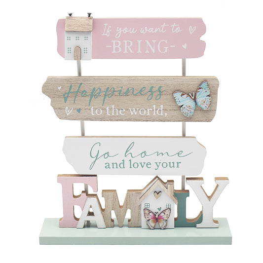 Tall Standing Plaque - Family 23cm