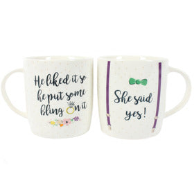 Set of 2 She said Yes Ceramic Mugs