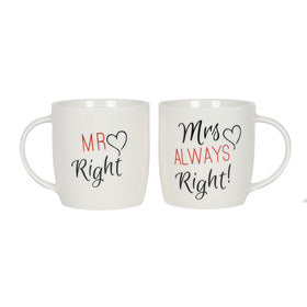 Set of 2 Mr & Mrs Ceramic Mugs