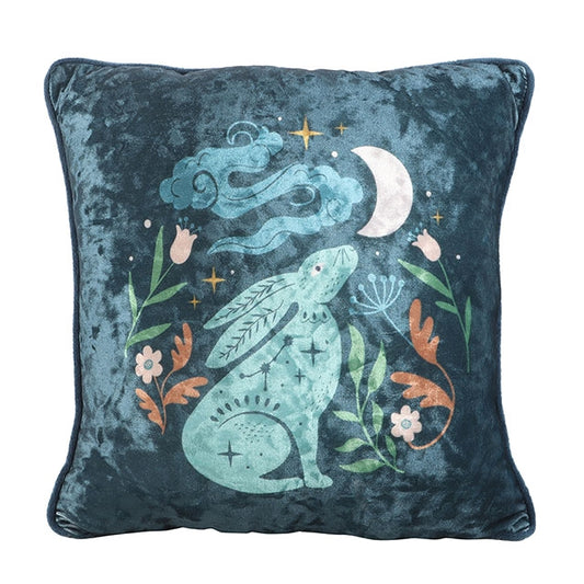 Midnight Hare Square Polyester Cushion