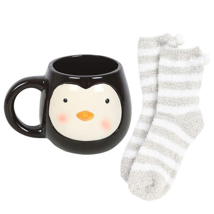 Penguin Mug and Socks gift Set