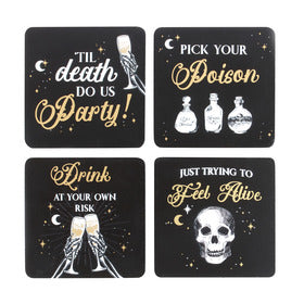 Set of 4 Til Death Do Us Party MDF Coasters