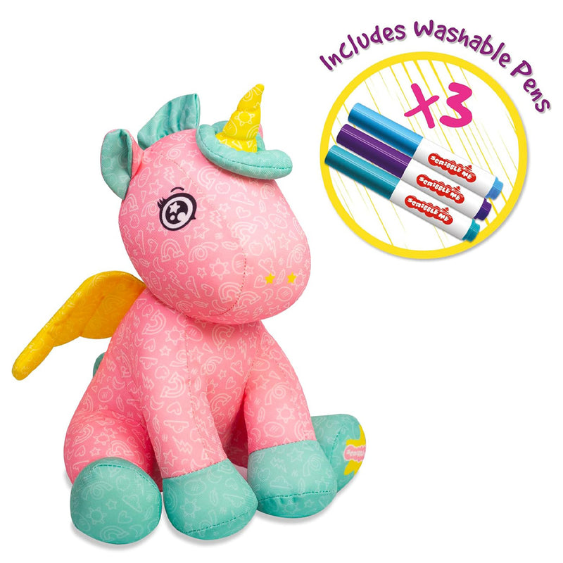 Scribble Me Friends Unicorn Colour In Soft Plush Toy