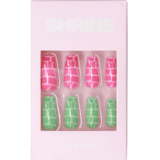 Shrine Beauty False Nails 20pcs pack – Neon Croc