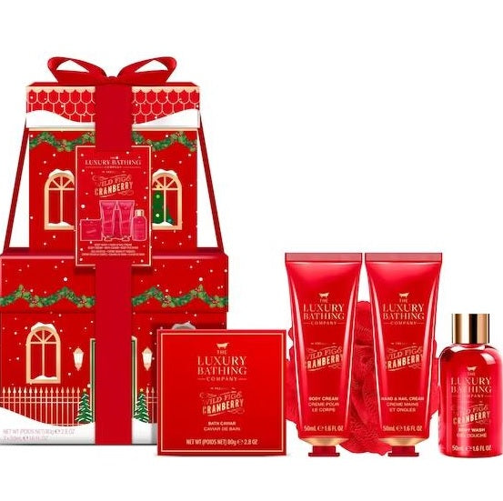 The Luxury Bathing Company Wild Fig & Cranberry Stacking Box Bathing Treats Gift Set