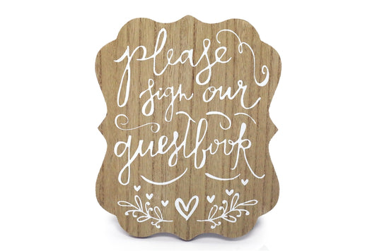 Wooden Guestbook Plaque 27cm