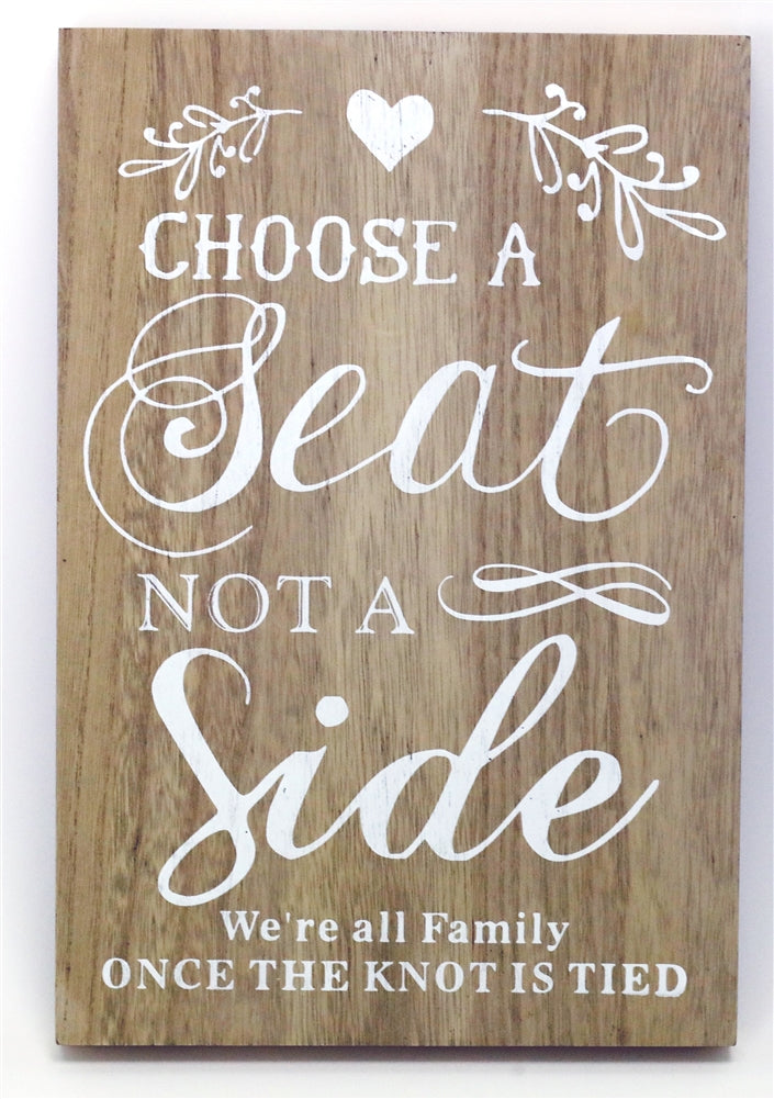 Wooden Choose a Seat Plaque 37cm