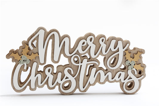 Standing Wooden Merry Christmas Plaque