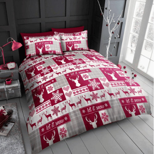 Ultra Soft Duvet Set Xmas Winter Patchwork