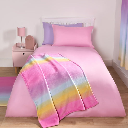 Kids Ombre Sherpa Fleece Throw - Multi