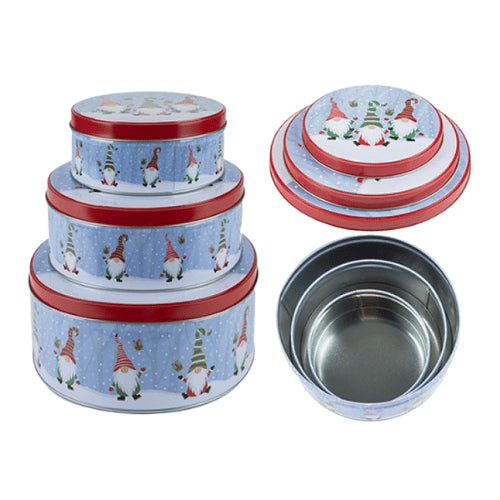 Christmas Gonk Storage Tins Set Of 3