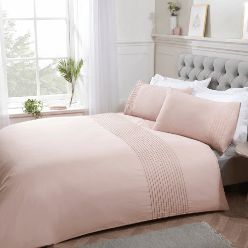 Pintuck Blush Duvet Set