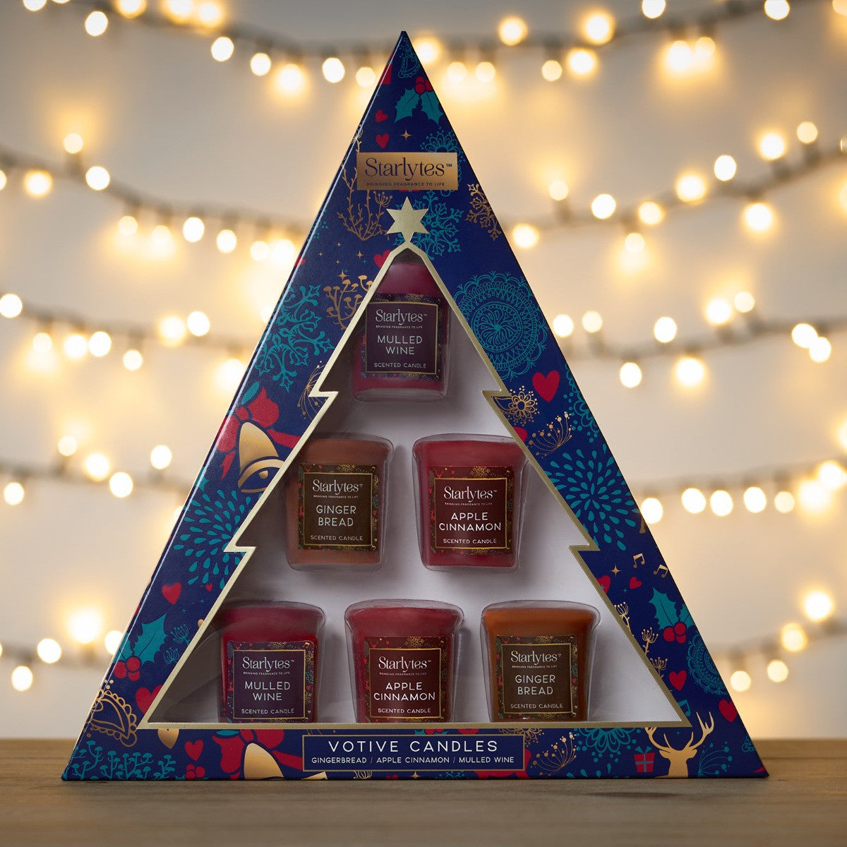 Starlytes Christmas Tree Triangle Votive gift Set - 6pk