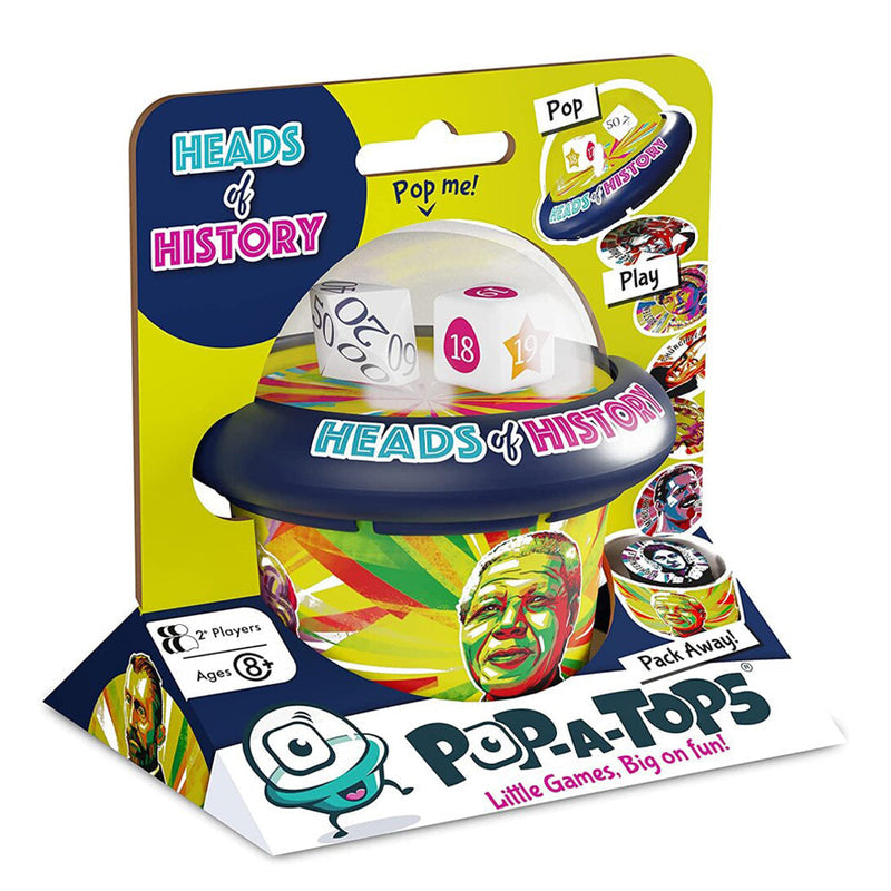 Pop-A-Tops Heads Of History Popping Dice Card Game