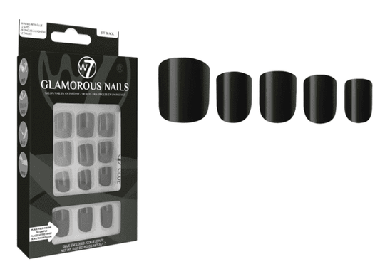 W7 Glamorous Nails Jet Black